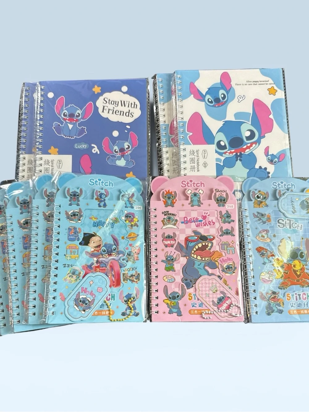 Stitch Spiral-Bound Kids Notebook - Blue & Pink #P7102608